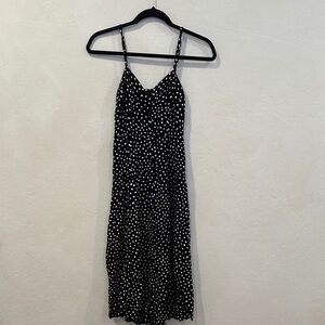 Motel Rocks Black and White Spotted Midi Dress